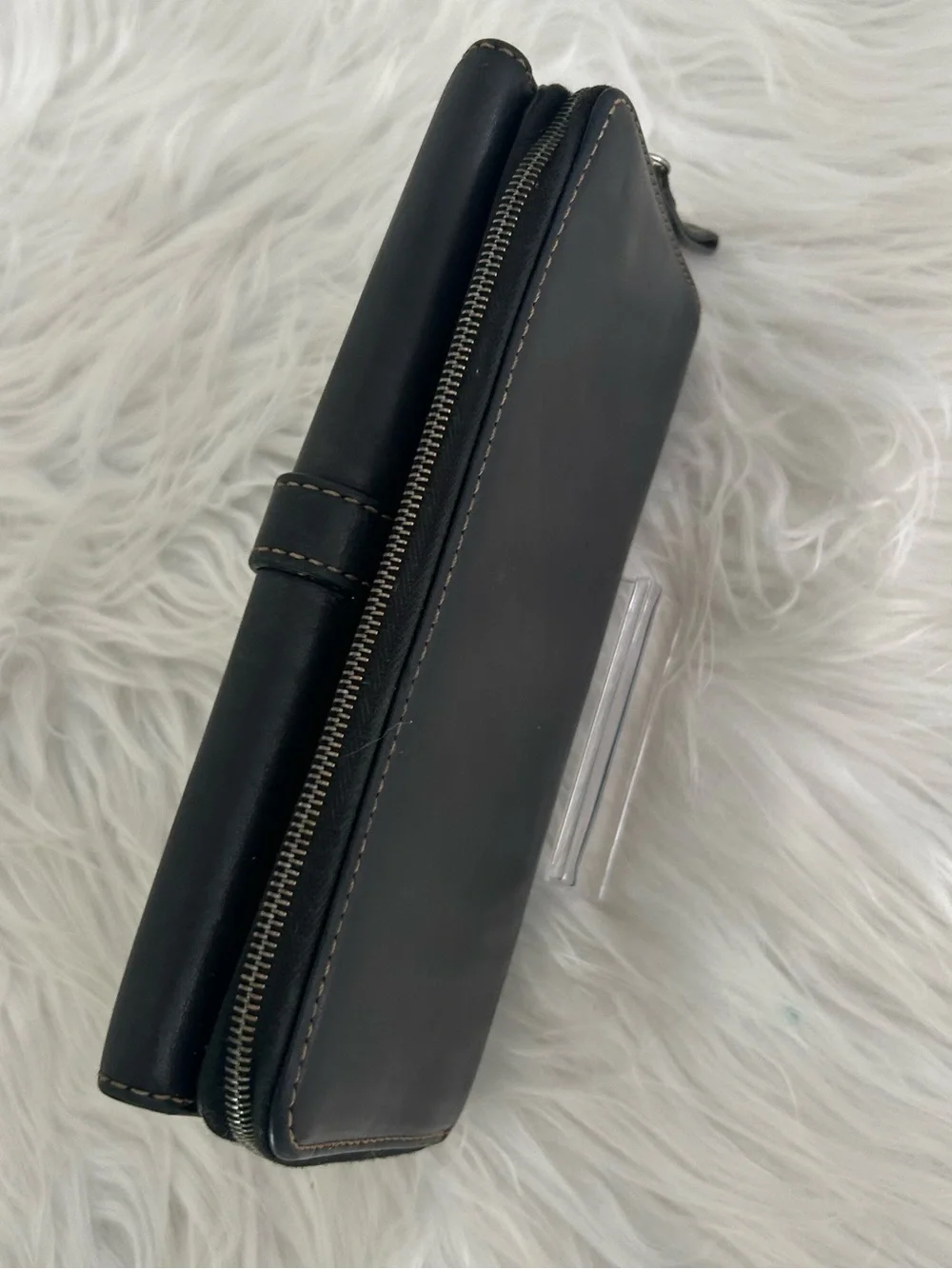 Vintage Y2K Coach Black Leather Buckle Continental Wallet clutch